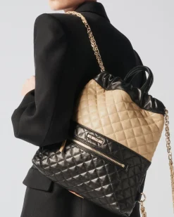 MZ Wallace MZW Exclusives|Crosby Audrey Backpack Black/CamelLeather