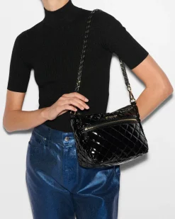 MZ Wallace Crosby|Crossbody|Crosby Ella Crossbody BlackLacquer