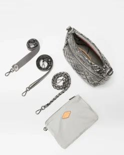 MZ Wallace Crosby|Crossbody|Crosby Ella Crossbody PewterMetallic