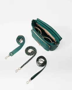 MZ Wallace Crosby|Crossbody|Crosby Lock Medium Crossbody Emerald