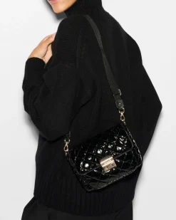MZ Wallace Crosby|Crossbody|Crosby Lock Small Crossbody BlackLacquer