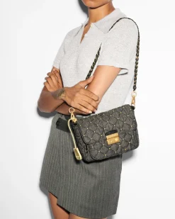 MZ Wallace Crosby|Crossbody|Crosby Lock Small Crossbody TrueCharcoalDenim