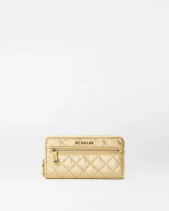 MZ Wallace Crosby|Accessories|Crosby Long Wallet LightGoldPearlMetallic