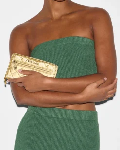 MZ Wallace Crosby|Accessories|Crosby Long Wallet LightGoldPearlMetallic