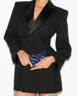 MZ Wallace Accessories|Flat Metro Key Pouch SapphireSequin