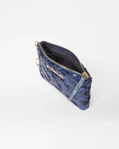 MZ Wallace Accessories|Flat Metro Key Pouch SapphireSequin