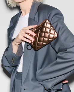 MZ Wallace Metro|Accessories|Flat Metro Key Pouch CopperMetallicLacquer