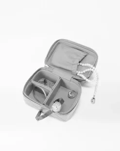 MZ Wallace Accessories|Jewelry Box SilverMetallicLeather