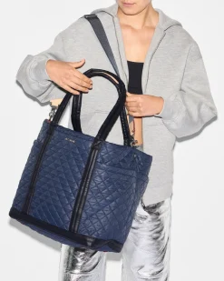 MZ Wallace Metro|Baby|Large Empire Tote Navy/BlackColorBlock