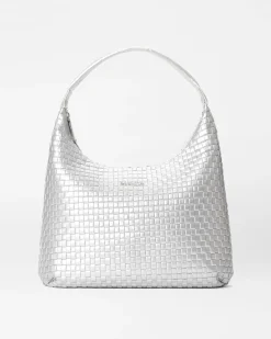 MZ Wallace Shoulders|MZW Exclusives|Large Woven Shoulder MatteSilver