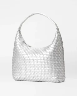 MZ Wallace Shoulders|MZW Exclusives|Large Woven Shoulder MatteSilver
