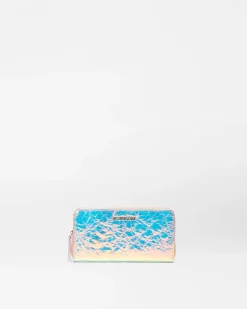 MZ Wallace Accessories|MZW Exclusives|Long Zip Round Wallet PinkOpalLeather