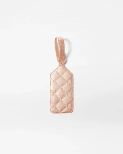MZ Wallace Accessories|Luggage Tag RoseGoldMetallicLeather