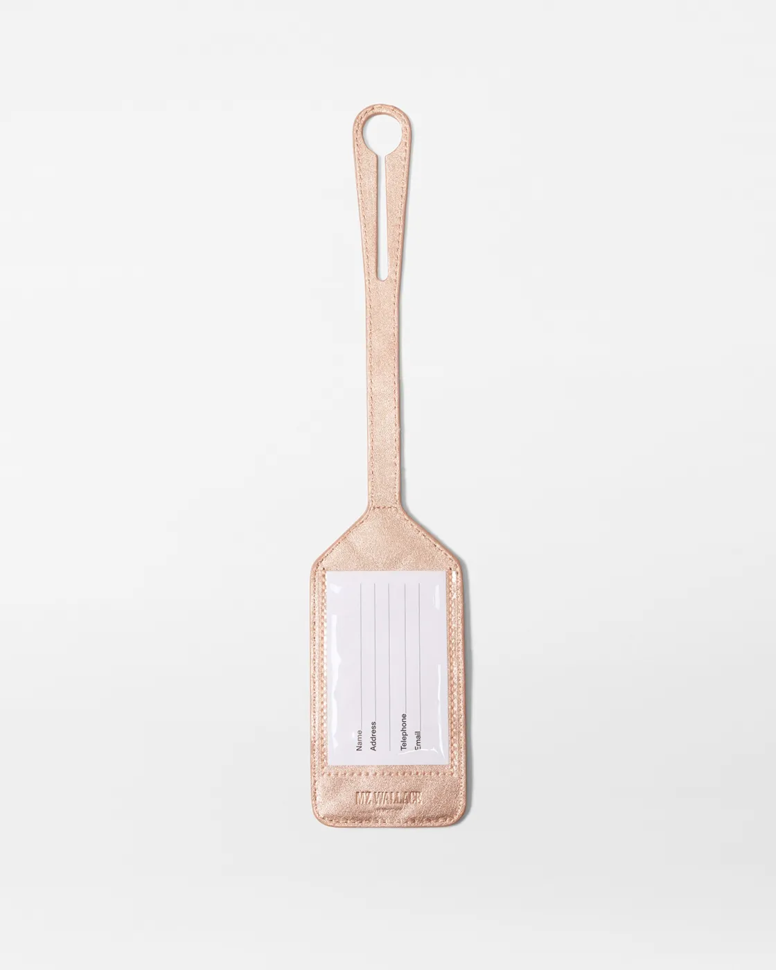 MZ Wallace Accessories|Luggage Tag RoseGoldMetallicLeather
