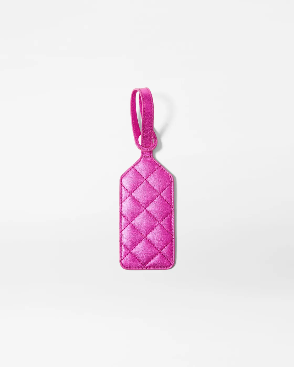 MZ Wallace Accessories|Luggage Tag HotPinkMetallicLeather