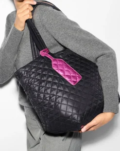 MZ Wallace Accessories|Luggage Tag HotPinkMetallicLeather