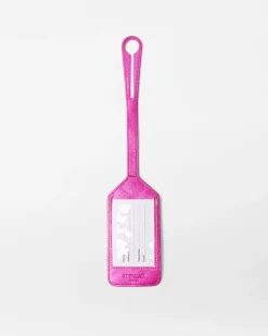 MZ Wallace Accessories|Luggage Tag HotPinkMetallicLeather