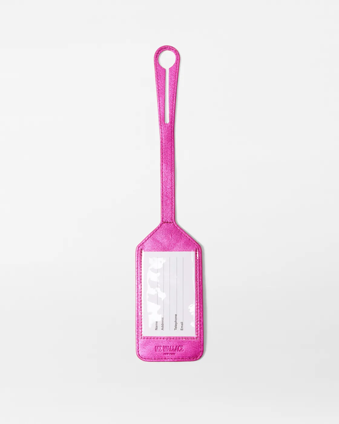 MZ Wallace Accessories|Luggage Tag HotPinkMetallicLeather