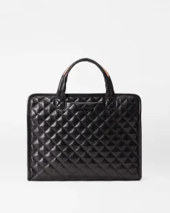MZ Wallace Totes|MZW Exclusives|Medium Box Tote QuiltedBlackLeather
