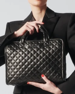 MZ Wallace Totes|MZW Exclusives|Medium Box Tote QuiltedBlackLeather