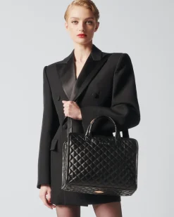 MZ Wallace Totes|MZW Exclusives|Medium Box Tote QuiltedBlackLeather