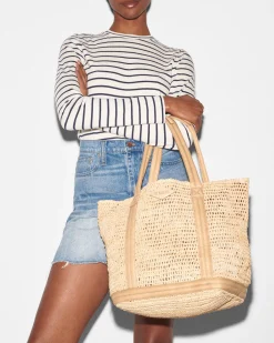 MZ Wallace Raffia|Travel|Medium Raffia Tote Raffia/Camel