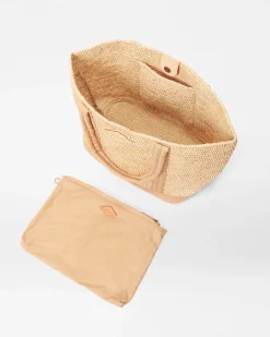 MZ Wallace Raffia|Travel|Medium Raffia Tote Raffia/Camel