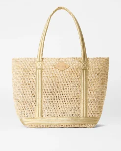MZ Wallace Raffia|Totes|Medium Raffia Tote SequinRaffia/LightGoldPearlMetallic