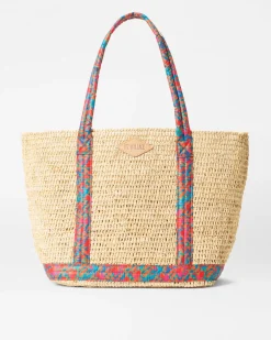 MZ Wallace Raffia|Totes|Medium Raffia Tote Raffia/PoppyPrint