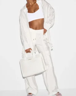 MZ Wallace Totes|Medium Woven Box Tote PearlMetallic