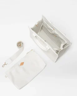 MZ Wallace Totes|Medium Woven Box Tote PearlMetallic