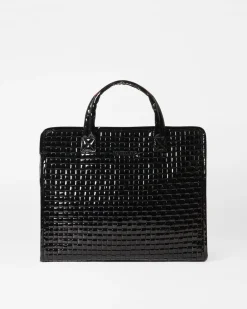 MZ Wallace Totes|Medium Woven Box Tote BlackLacquer