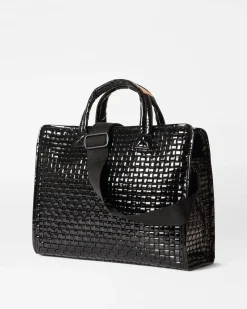 MZ Wallace Totes|Medium Woven Box Tote BlackLacquer