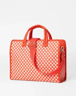 MZ Wallace Totes|Medium Woven Box Tote Sandshell/PoppyWoven