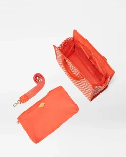 MZ Wallace Totes|Medium Woven Box Tote Sandshell/PoppyWoven