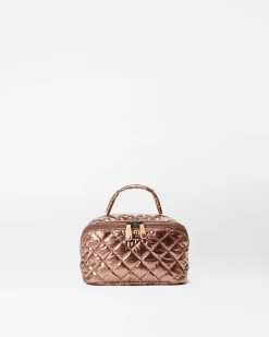 MZ Wallace Metro|Accessories|Metro Accordion Cosmetic CopperMetallicLacquer