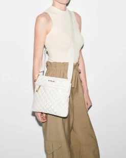 MZ Wallace Metro|Crossbody|Metro Flat Crossbody PearlMetallic