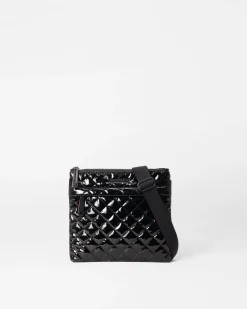 MZ Wallace Metro|Crossbody|Metro Flat Crossbody BlackLacquer