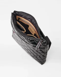 MZ Wallace Metro|Crossbody|Metro Flat Crossbody BlackLacquer