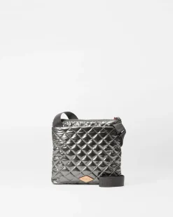 MZ Wallace Metro|Crossbody|Metro Flat Crossbody PewterMetallic