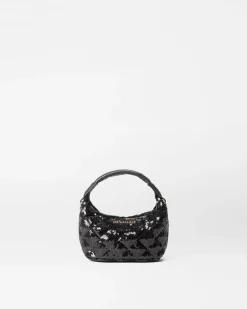 MZ Wallace Crossbody|Micro Hobo BlackSequin