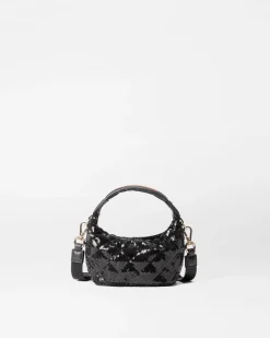 MZ Wallace Crossbody|Micro Hobo BlackSequin