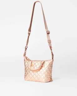 MZ Wallace Crossbody|Micro Sutton RoseGoldMetallicLeather