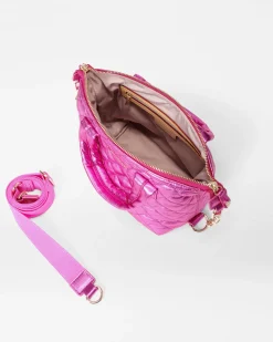 MZ Wallace Crossbody|Micro Sutton HotPinkMetallicLeather