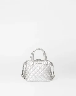 MZ Wallace Crossbody|Micro Sutton SilverMetallicLeather