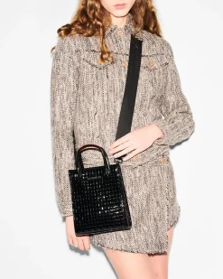 MZ Wallace Totes|Micro Woven Box Tote BlackLacquer