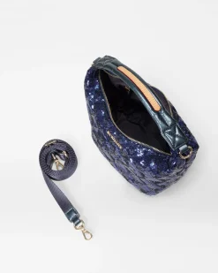 MZ Wallace Crossbody|Mini Hobo SapphireSequin