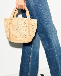 MZ Wallace Raffia|Totes|Mini Raffia Tote Raffia/Camel