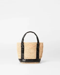 MZ Wallace Raffia|Crossbody|Mini Raffia Tote Raffia/BlackLacquer