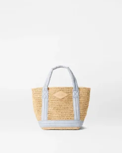 MZ Wallace Raffia|Totes|Mini Raffia Tote Raffia/Chambray